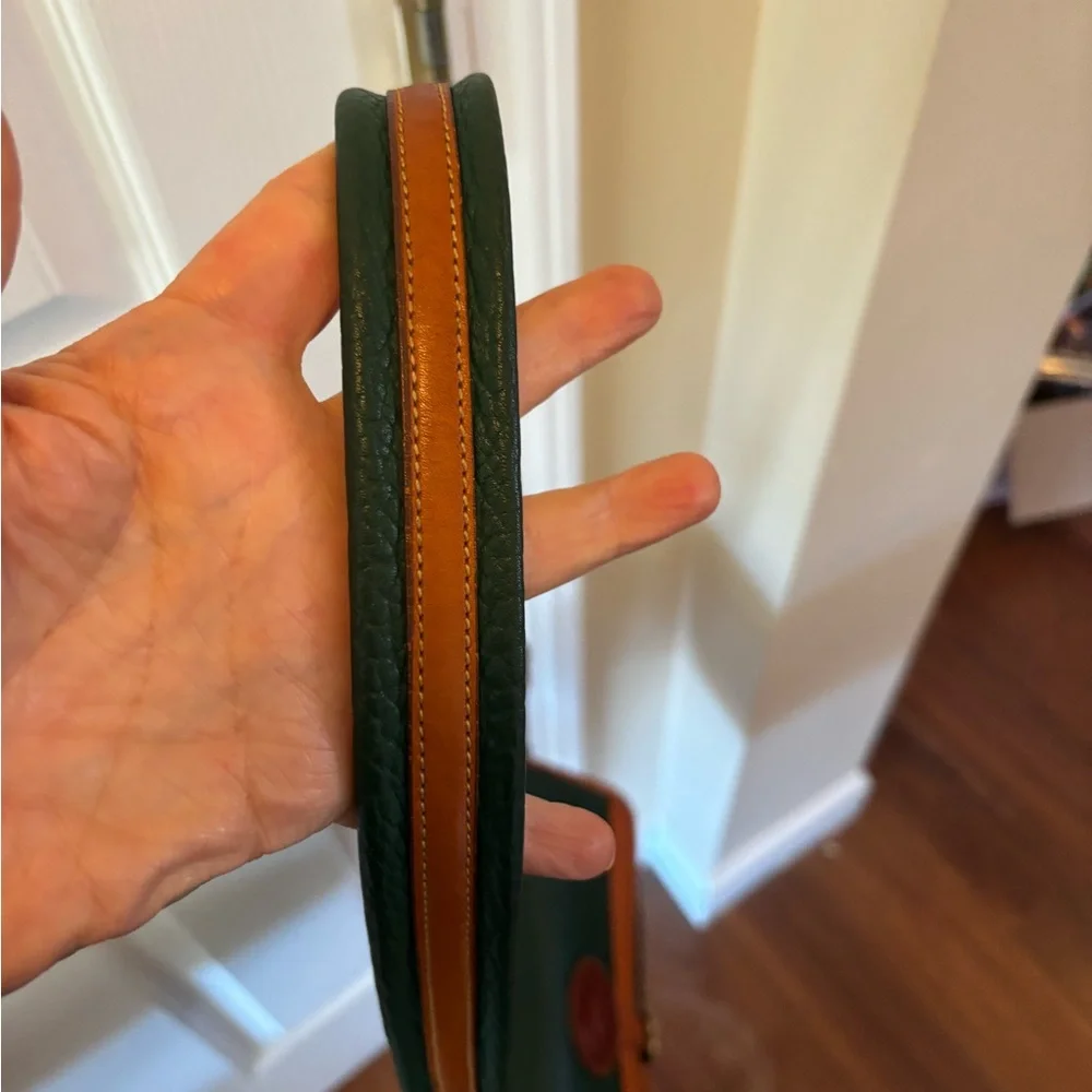 Dooney & Bourke VINTAGE AWL Surrey Green & Tan Leather Crossbody MADE IN USA EUC - Picture 14 of 16